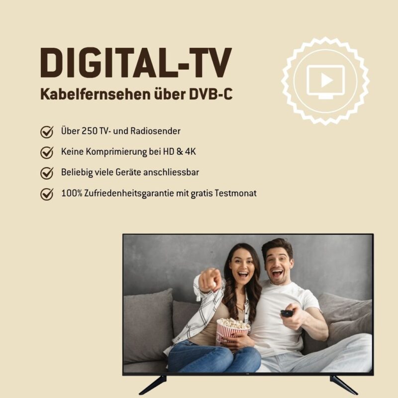 DVB-C Kabelfernsehen ohne Box mit über 250 Sendern DVB-C Signal in bester Bildqualität für Liechtenstein von dorfnetz.li